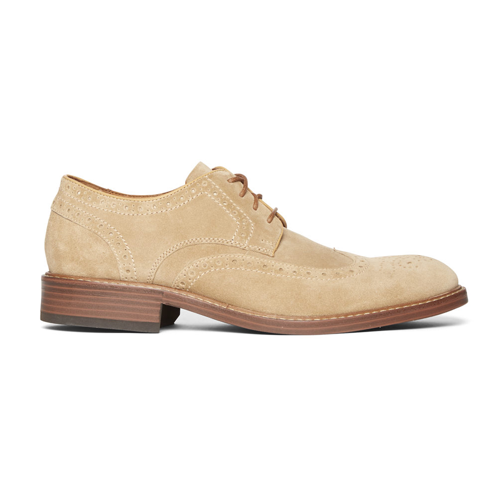 Zapatos Con Cordones Rockport Hombre Mexico - Kenton Wingtip Kaki - TYGFL6278